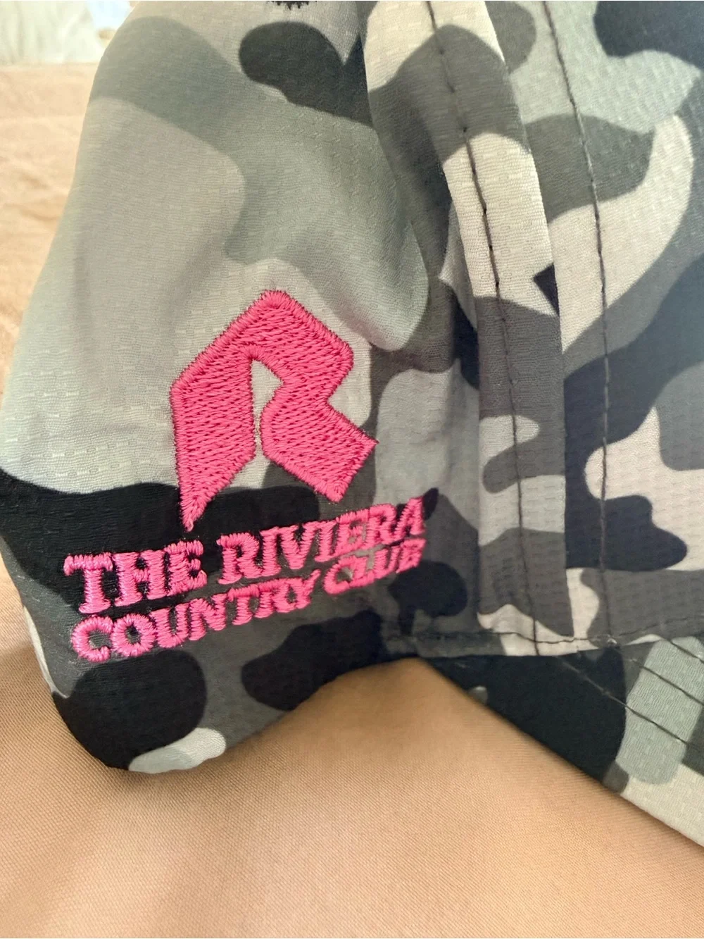 G/FORE Gray Camo Cap with Pink RIV Embroidery